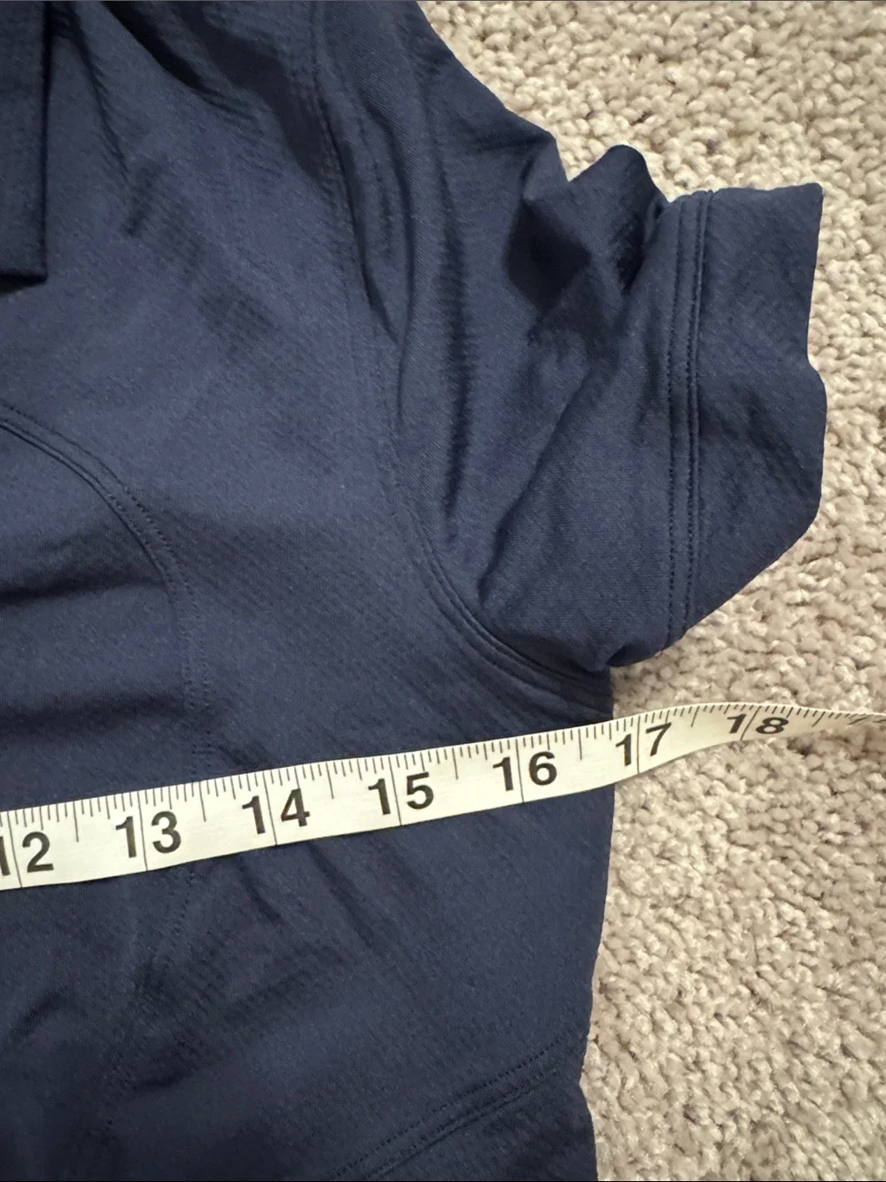 Lululemon Navy Short-Sleeve Polo Top